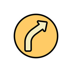 Poster - Arrow turn and right icon. Simple color with outline vector elements of pointer icons for ui and ux, website or mobile application