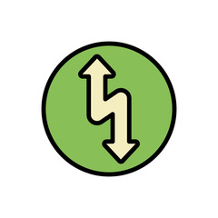 Poster - Arrow turn up and down icon. Simple color with outline vector elements of pointer icons for ui and ux, website or mobile application