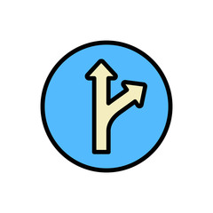 Poster - Arrow up and right icon. Simple color with outline vector elements of pointer icons for ui and ux, website or mobile application