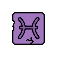 Poster - Zodiac Pisces icon. Simple color with outline vector elements of esoteric icons for ui and ux, website or mobile application