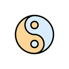 Poster - Ying Yang sign icon. Simple color with outline vector elements of esoteric icons for ui and ux, website or mobile application