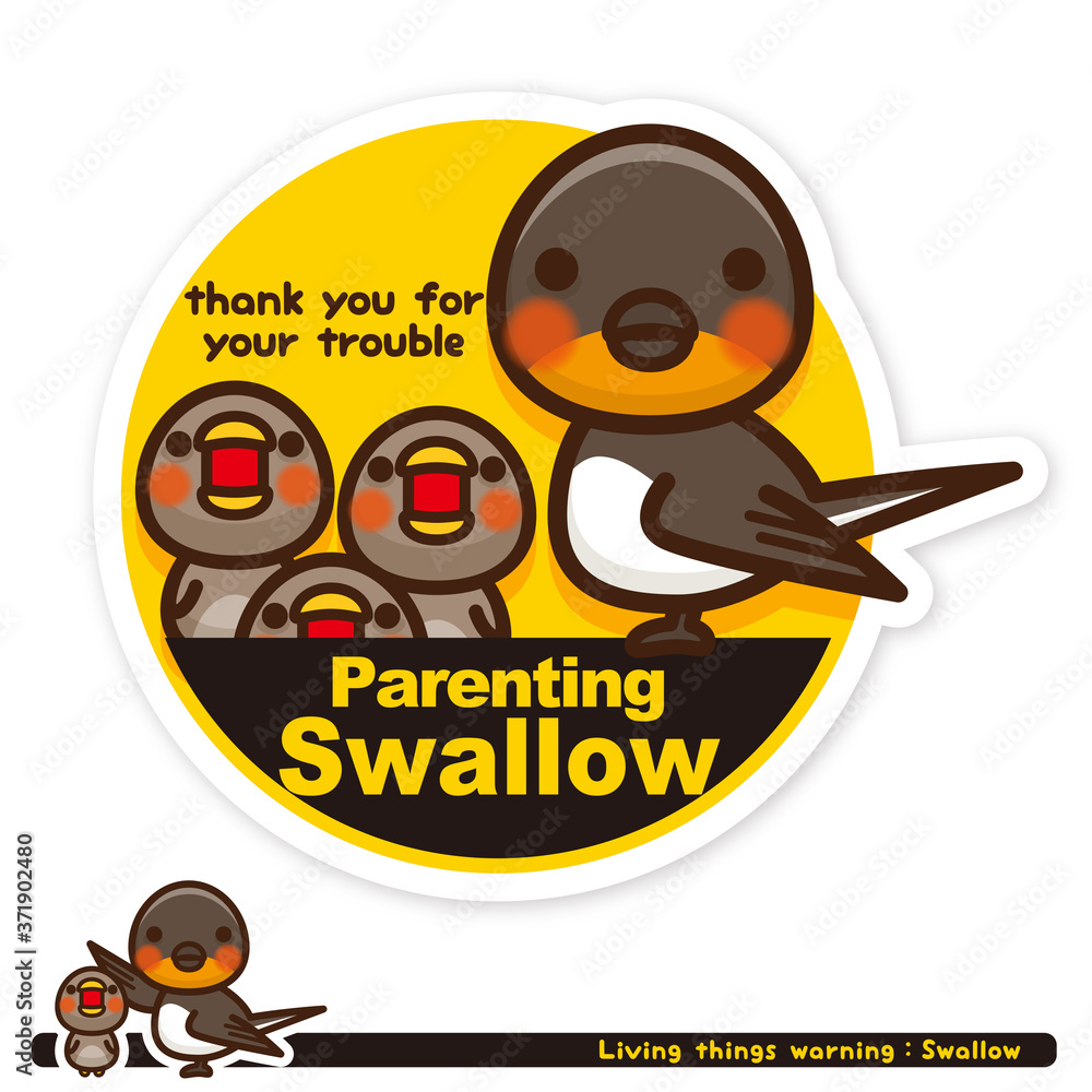 いきもの注意報 ツバメ子育て中ステッカー 英語 Attention Wall Mural Attenti Suzumeclub いきもの注意報 ツバメ子育て中ステッカー 英語 Attention Wall Mural Attenti Suzumeclub