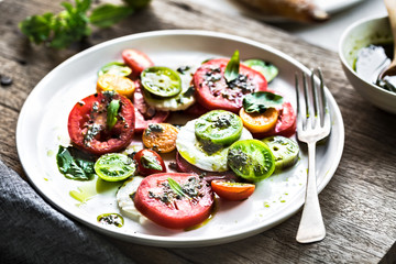 Wall Mural - Mozzarella with Cherry Tomatoes ,Cape Gooseberry Salad