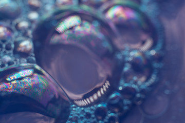Aufkleber - Beautiful abstract blue bubbles background pattern texture for design . Macro view.