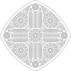 Wall Mural - Rose Window Fig. 18, square 1, triangular 2, framework