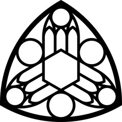 Wall Mural - Rose Window Fig. 18, triangular 1, base, round 1