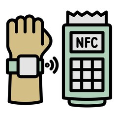 Poster - Nfc payment icon. Outline nfc payment vector icon for web design isolated on white background