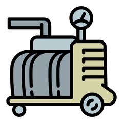 Poster - Factory pool compressor icon. Outline factory pool compressor vector icon for web design isolated on white background