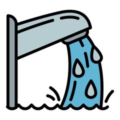 Poster - Pool water tap icon. Outline pool water tap vector icon for web design isolated on white background