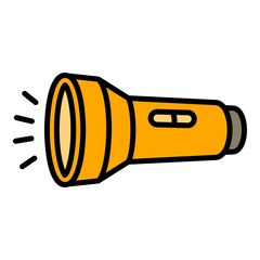 Poster - Guard flashlight icon. Outline guard flashlight vector icon for web design isolated on white background