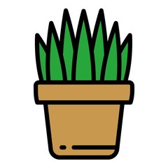 Poster - Garden succulent pot icon. Outline garden succulent pot vector icon for web design isolated on white background