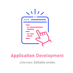 Aufkleber - Application development line icon on white background. Editable stroke.