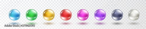 Fotografía Glass ball set isolated on transparent background