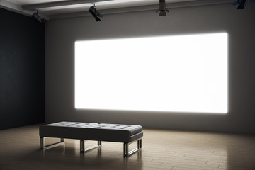 Aufkleber - Contemporary exhibition room with blank projection screen