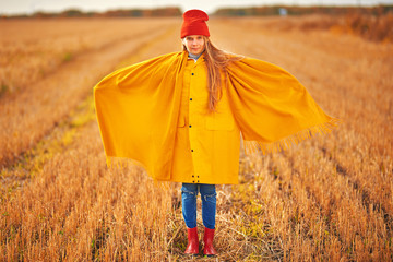 Poster - bright yellow raincoat