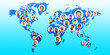 © master1305 - World global cartography - Earth international concept, connecting people all around the world. Avatars, portraits of different people. Diversion, inclusion. Nationalities, social media, unity and