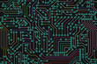 © artistmef - Abstract circuit board futuristic technology processing background. Microchip digital illustration.