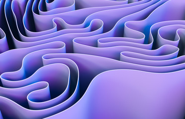 Aufkleber - Abstract 3d art background with curve shape. Holographic color.