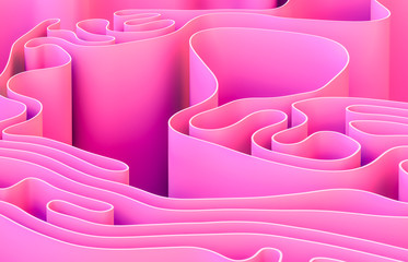 Aufkleber - Abstract 3d art background with curve shape. Holographic color.