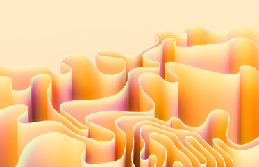 Aufkleber - Abstract 3d art background with curve shape. Holographic color.