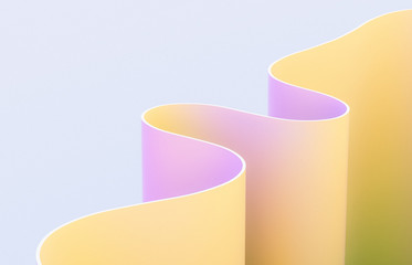 Aufkleber - Abstract 3d art background with curve shape. Holographic color.