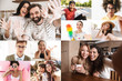© Drobot Dean - Collage image of different happy caucasian people looking at camera