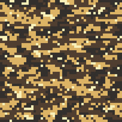 Wall Mural - Vector seamless camo digital pixel tiger army fatigue pattern design