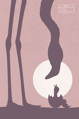 Sticker - Flamingo mother and newborn baby in egg. Bird family isolated silhouette and white sun on pink texture background. Vector illustration for use in polygraphy, textile, design, nursery decor