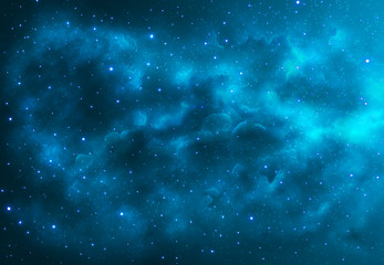 Wall Mural - beautiful starry night sky with large clouds nebula galaxy background concept