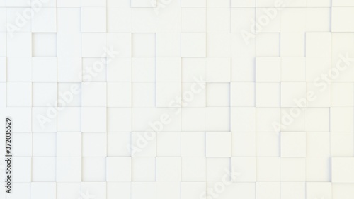 Fotomural Abstract geometric texture of randomly extruded cubes