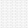 Brickwork texture seamless pattern. Simple appearance of Flemish brick bond. Traditional masonry design. Seamless monochrome vector illustration.