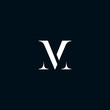 simple m and v letter logos