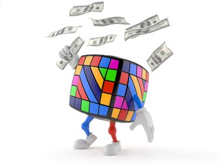 Sticker - Toy puzzle character catching money