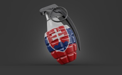 Sticker - Hand grenade with slovakia flag