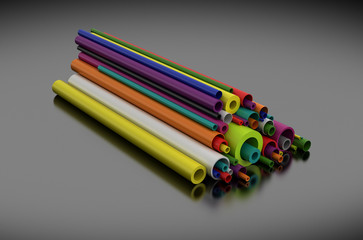 Wall Mural - Colorful Plastic pipes