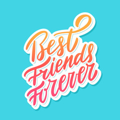 Wall Mural - best friends forever. hand lettering.