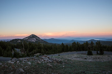 Wall Mural - beautiful landscape view of the sunset in lassen volcanic national park (california).