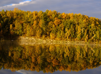 autumn landscape with lake