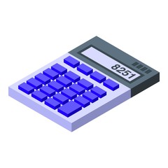 Poster - Calculator icon. Isometric of calculator vector icon for web design isolated on white background