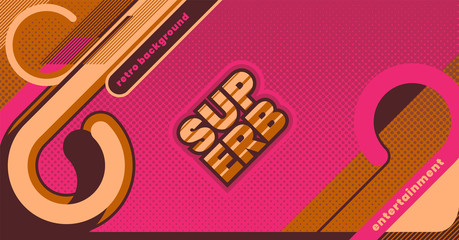 Abstract retro background with rounded shapes. Vector illustration.