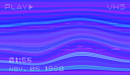 Poster - Abstract pixelated background with flickers and datamoshing effect. Vaporwave and cyberpunk style aesthetics.