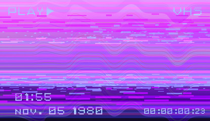 Poster - Abstract pixelated background with flickers and datamoshing effect. Vaporwave and cyberpunk style aesthetics.