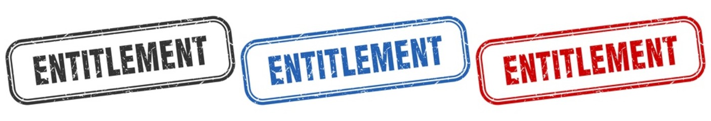 entitlement square isolated sign set. entitlement stamp