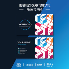 Wall Mural - Double sided business card template design