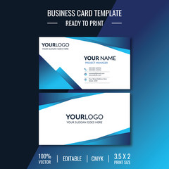 Wall Mural - Double sided creative business card design in blue colors