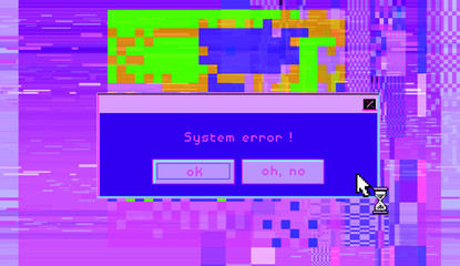 Poster - Abstract pixelated background with flickers and datamoshing effect. Vaporwave and cyberpunk style aesthetics.
