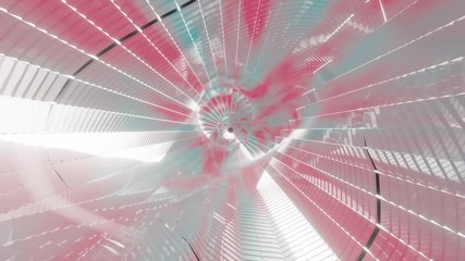 Wall Mural - HD video animation of abstract glossy  energy tunnel in space. seamless loop flying into spaceship tunnel, sci-fi spaceship. Futuristic technology abstract 3D render VJ for tech titles and background.