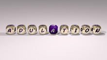 Congratulations: ADULATION Text Of Cubic Individual Letters, 3D Illustration