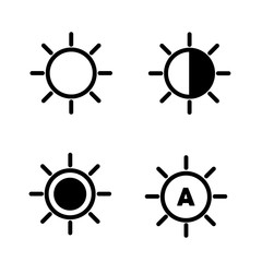 Wall Mural - brightness icon set on white background. brightness sign. brightness and contrast symbol. flat style.
