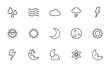 Premium set of weather line icons.